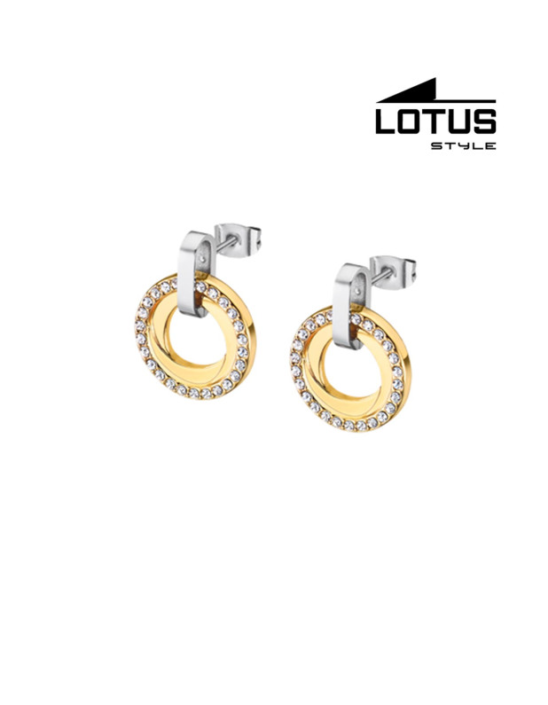 LOTUS STYLE STAINLESS STEEL EARRINGS 
